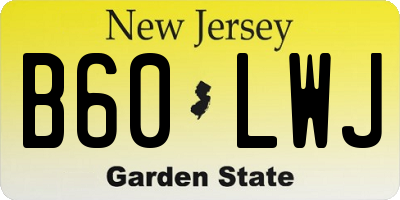 NJ license plate B60LWJ
