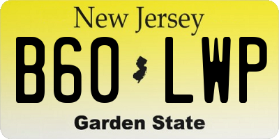 NJ license plate B60LWP