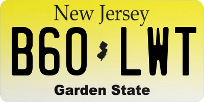 NJ license plate B60LWT