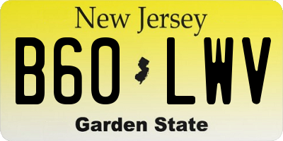 NJ license plate B60LWV