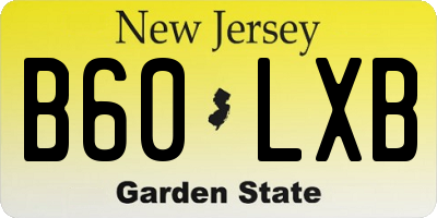 NJ license plate B60LXB