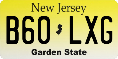 NJ license plate B60LXG