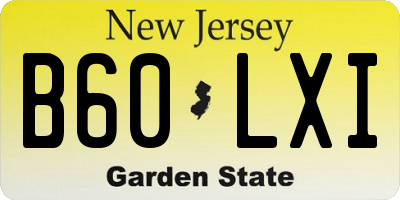 NJ license plate B60LXI