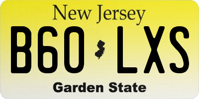 NJ license plate B60LXS