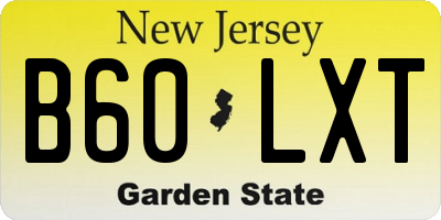 NJ license plate B60LXT