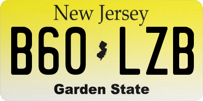 NJ license plate B60LZB