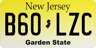 NJ license plate B60LZC