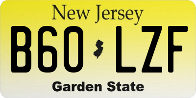 NJ license plate B60LZF