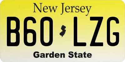 NJ license plate B60LZG