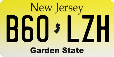 NJ license plate B60LZH