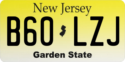 NJ license plate B60LZJ