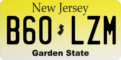 NJ license plate B60LZM