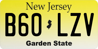 NJ license plate B60LZV