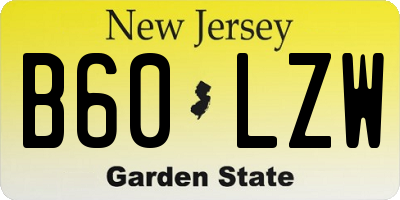 NJ license plate B60LZW