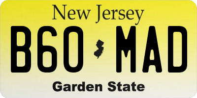 NJ license plate B60MAD