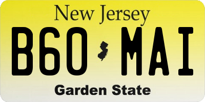 NJ license plate B60MAI