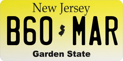NJ license plate B60MAR