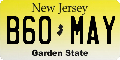 NJ license plate B60MAY