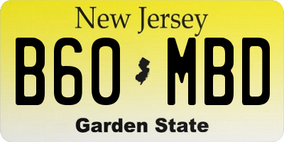 NJ license plate B60MBD