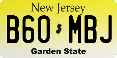 NJ license plate B60MBJ
