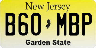 NJ license plate B60MBP