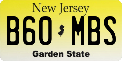 NJ license plate B60MBS