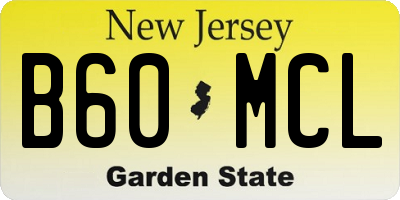 NJ license plate B60MCL