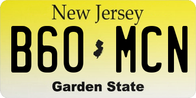 NJ license plate B60MCN