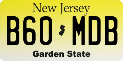 NJ license plate B60MDB