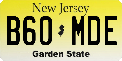 NJ license plate B60MDE