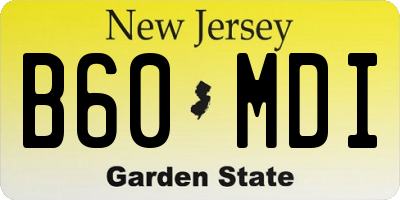 NJ license plate B60MDI