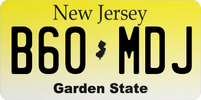 NJ license plate B60MDJ