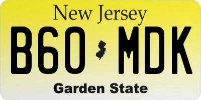 NJ license plate B60MDK