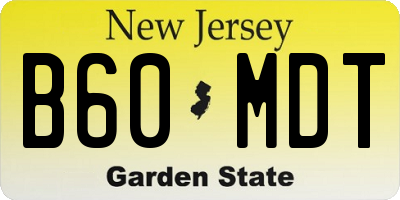 NJ license plate B60MDT