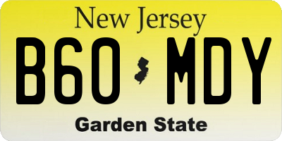 NJ license plate B60MDY