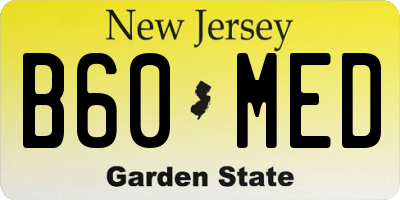 NJ license plate B60MED
