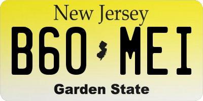 NJ license plate B60MEI