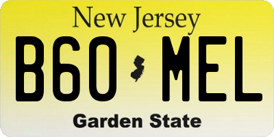 NJ license plate B60MEL