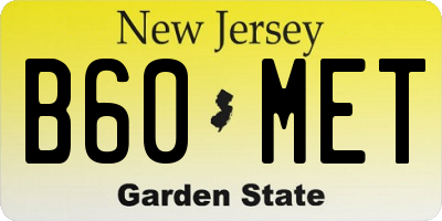 NJ license plate B60MET