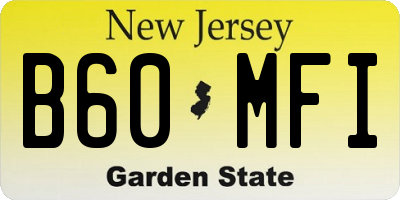 NJ license plate B60MFI