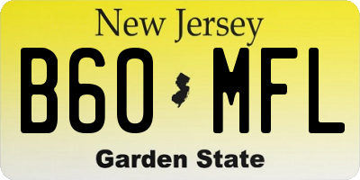 NJ license plate B60MFL