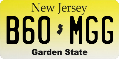 NJ license plate B60MGG