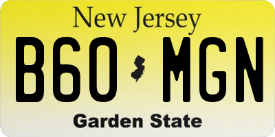 NJ license plate B60MGN