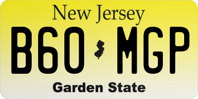 NJ license plate B60MGP