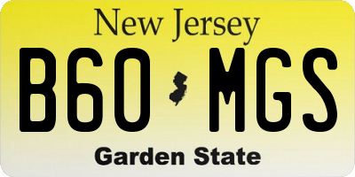 NJ license plate B60MGS