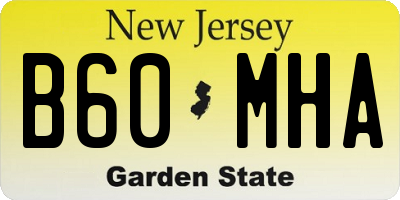 NJ license plate B60MHA