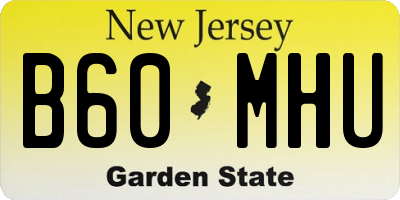 NJ license plate B60MHU