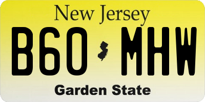 NJ license plate B60MHW