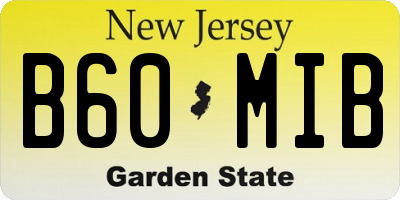 NJ license plate B60MIB