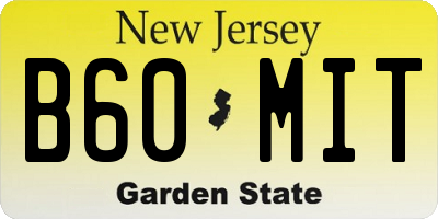 NJ license plate B60MIT
